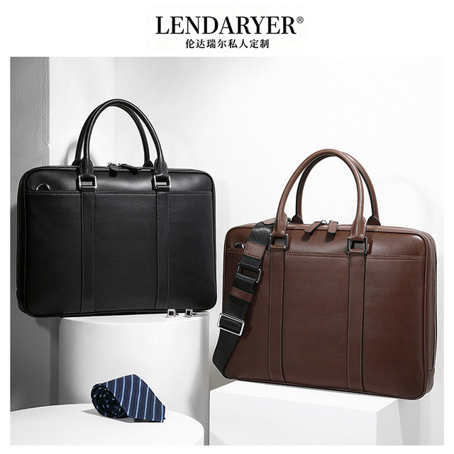 LENDARYER briefcase men's high-end simple travel commuter hand computer bag casual large-capacity handbag