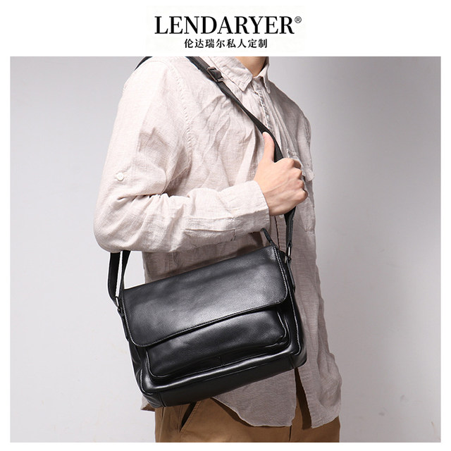 Lendaryer Shoulder Bag Men's New Fashion Genuine Leather Large Capacity Backpack Multi-Functional Fitness Sports Crossbody Bag