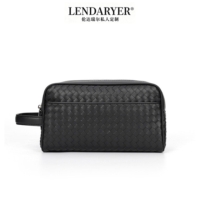 Lendaryer Clutch Bag Men's New Fashion Simple Handbag Double Zipper Casual Folder Bag Large Capacity Wallet