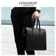 Lendaryer Briefcase Men's Genuine Leather Business Casual Large-Capacity Computer Bag Travel Portable Simple Handbag
