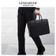 Lendaryer Briefcase Men's Light Luxury Cowhide High-End Horizontal Shoulder Bag Business Travel Large Capacity Handbag