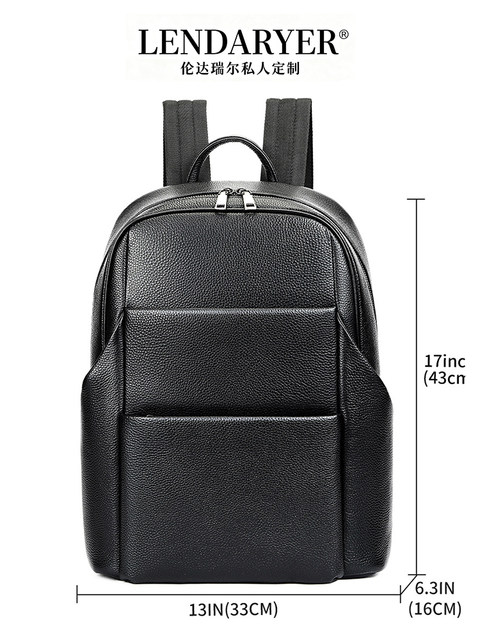 Lendaryer Business Backpack Men's Light Luxury Style Travel Large Capacity Computer Bag Multi-Functional Backpack