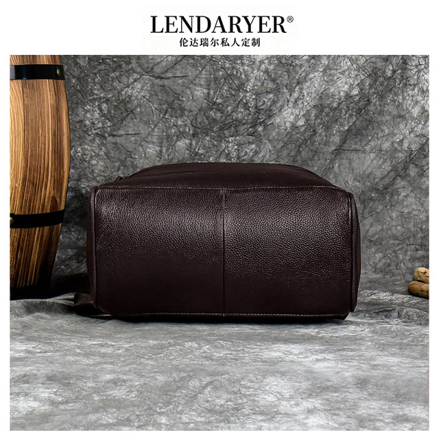 Lendaryer Business Backpack Men's New Accessible Luxury High-End Texture Backpack Large Capacity Lychee Pattern Computer Bag