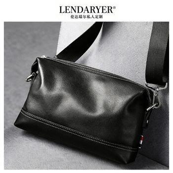 Lendaryer Shoulder Bag Men's New Style Cowhide Business Travel Commuter Crossbody Bag Large Capacity Satchel Handbag