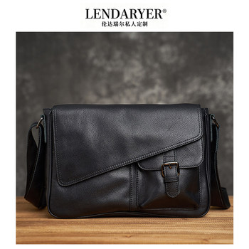Lendaryer Single Shoulder Bag for Men, Unique Design, Large Capacity, Crossbody, Selected Cowhide, Casual Business Commuter Bag