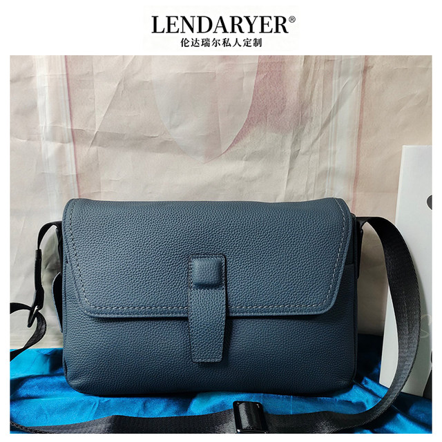 Lendaryer Shoulder Bag Men's New First-Layer Cowhide Messenger Bag Business Casual Work Clothing Large-Capacity Handbag