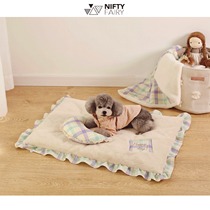 Minem Pet Ground Mat Autumn Winter Warm Soft Fluff Mat Can Be Detached Wash Waterproof Net Red Marzis Mini Dog