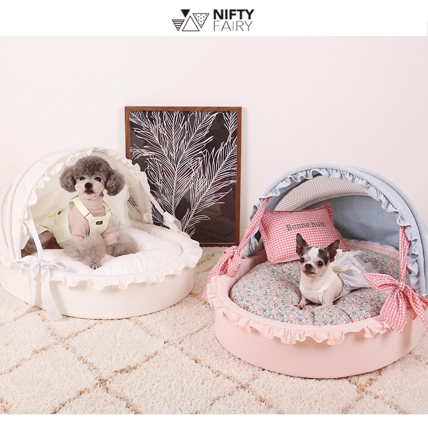 Minan NF pet cradle four seasons detachable and washable kennel Cat nest dog bed Cute net red INS wind Teddy small dog