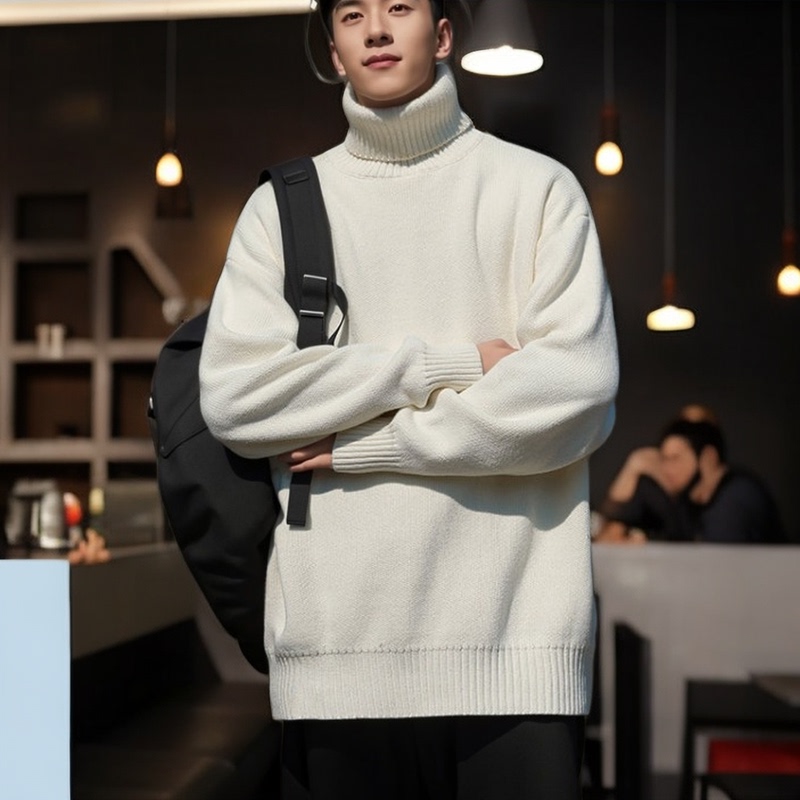 Dongguan Dalang 2023 Men's Thick Turtleneck Sweater, Trendy Long-Neck Woolen Sweater, Warm Top
