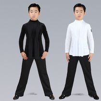  Boys Boys Latin dance clothes Children boys childrens long-sleeved competition practice dance clothing set Spring and summer