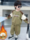 Boys' Autumn and Winter Fleece-Lined Thickened Suit 2025 New Stylish Warm Sweatshirt Two-Piece Set for Boys Trendy Children's Clothing