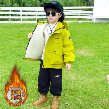 Boys' Winter Fleece-Lined Thickened Cotton Jacket 2025 New Style Children's Cool and Stylish Warm Cotton Clothing Boys' Winter Wear