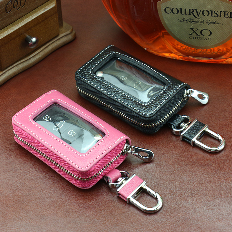 Genuine leather car key bag remote control universal smart one-click start for men and women Honda Toyota car key sets foss