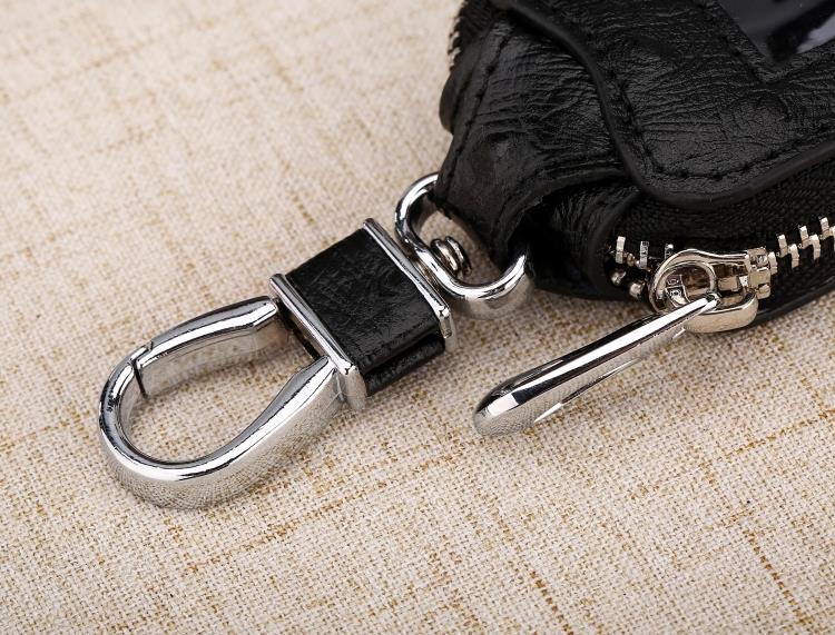 [Đặc biệt hàng ngày] da đà điểu túi chìa khóa xe da nam móc chìa khóa phụ nữ eo treo treo giếng trời bóp nữ mini