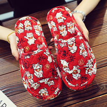 Cotton linen parent-child Cloth Bottom Slippers for men and women Indoor home Cloth Wood Floor Tiles Soft-bottom Silent Lovers