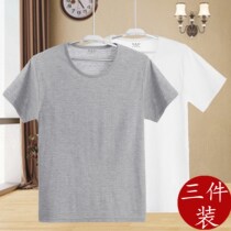 Plus fat plus size cotton old man shirt middle-aged and elderly cotton short-sleeved vest large sweatshirt t-shirt fat man 200 catties