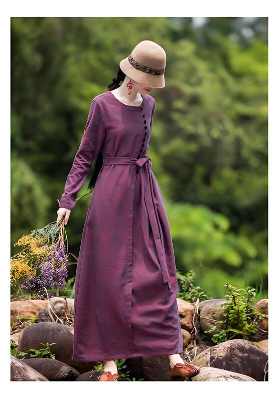 2026 Summer New Ramie Embroidered Vintage Casual Shirt Loose V-Neck Three-Quarter Sleeve Mid-Length Artistic Shirt
