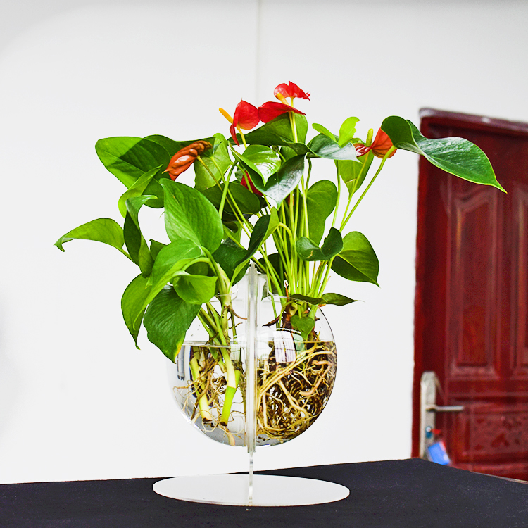 Bàn acrylic đơn giản để bàn bộ đồ ăn nước văn hóa màu xanh lá cây bình hoa đất trồng cây hoa chậu cây xanh - Vase / Bồn hoa & Kệ chậu sứ mini