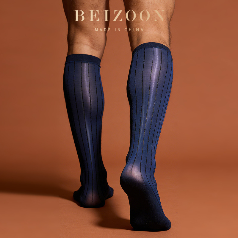 Men's Business Stockings with Mirror-Like Glossy Stripes, Polka Dots, Shimmer, Raindrop Pattern, European and American Style, Thin Long Socks, Leather Shoe Socks Men's Business Stockings with Mirror-Like Glossy Stripes, Polka Dots, Shimmer, Raindrop Pattern, European and American Style, Thin Long Socks, Leather Shoe Socks