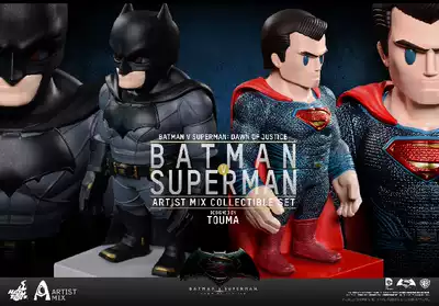 Spot Hottoys Q Edition AMC018-019 Batman Superman Single Pack Set