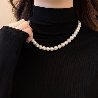 Shijia white pearl necklace women's light luxury accessories