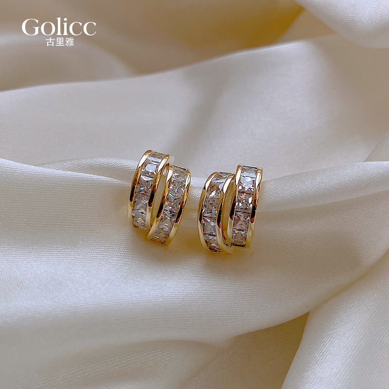 High - level sensibility luxury needle Korea red temperament female ear decoration 925 pure silver needle 2022 new tide in blast