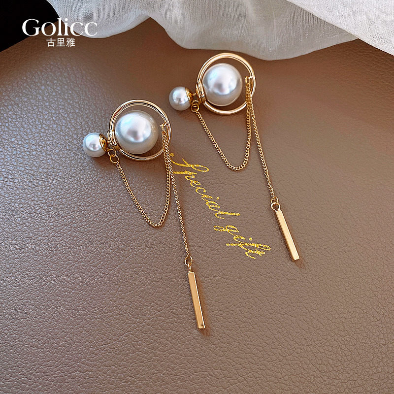 Advanced Sensation Pearl Earrings Korea Temperament Net Red Ear Pin 2022 New Tide Woman Long Stream Suear Pure Silver Silver Pin