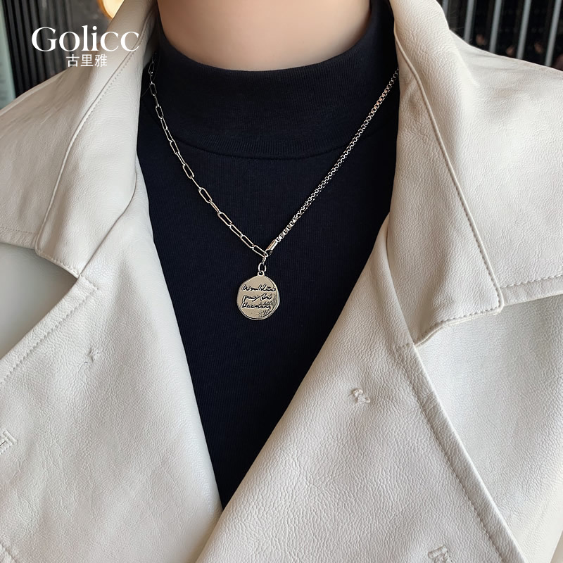 Light luxury niche design pendant necklace female in collarbal chain cold wind hip hop sweater chain accessories