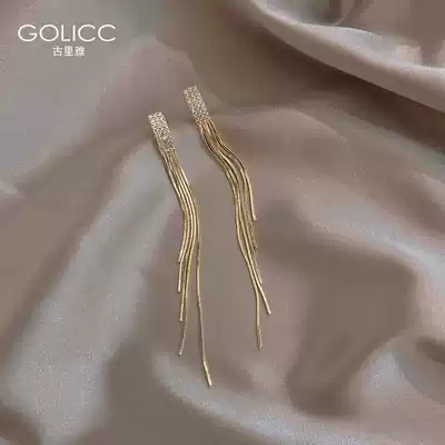Earrings 2021 new tramp women cold wind temperament long version of tassel earrings 925 sterling silver silver needle earrings