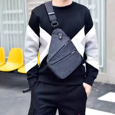 Trendy men's bag digital storage gun bag men's chest bag messenger sports backpack multifunctional close-fitting shoulder anti-theft bag