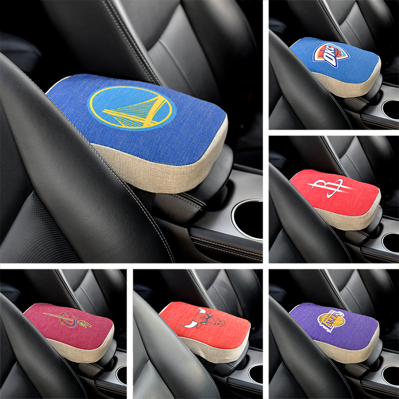 NBA car armrest box pad hand box cover central booster pad heightened universal seat car interior car decoration