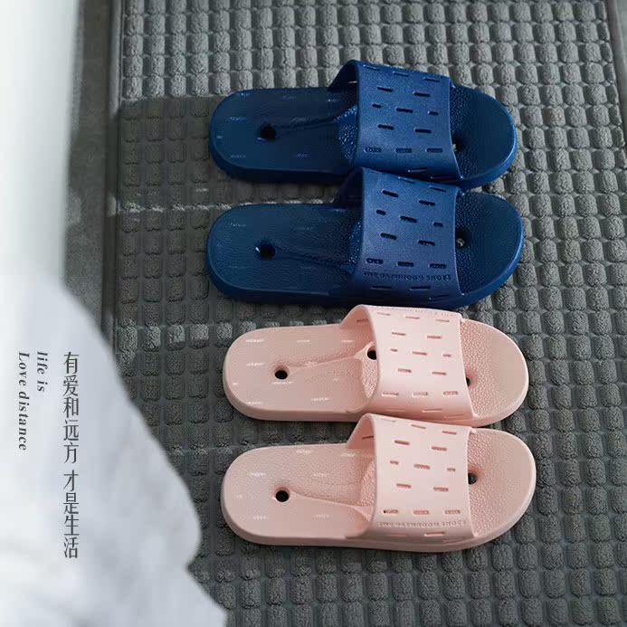 Bathroom slippers female summer male home indoor sandal slippers non-slip couple bath plastic hole leaking outside the home user