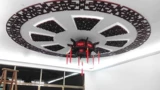 Антикварная люстра из натурального дерева, шестиугольный фонарь, дракон и феникс
