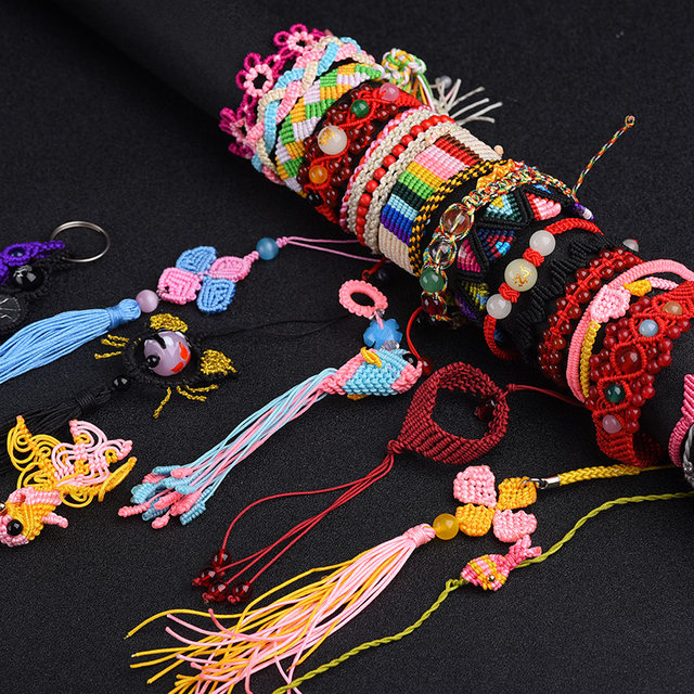 No. 72 jade thread braided rope pendant line bracelet red rope anklet hand rope female diy handmade material package line rope