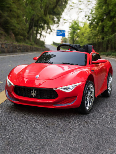 玛莎拉蒂儿童电动车四轮汽车宝宝玩具车可坐人遥控车男女小孩童车