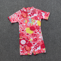 Small discount ▏ Childrens casual swimwear girl baby one-piece swimsuit fashion print girl zipper surf