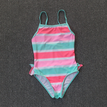Small discount ▏ little girl one-piece swimsuit 3-6 years old childrens gradient stripes cute childrens triangle swimsuit