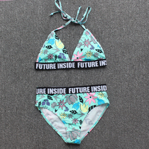 Small discount ▏ 10-11-year-old childrens swimsuit split bikini girl print swimming set 60kg