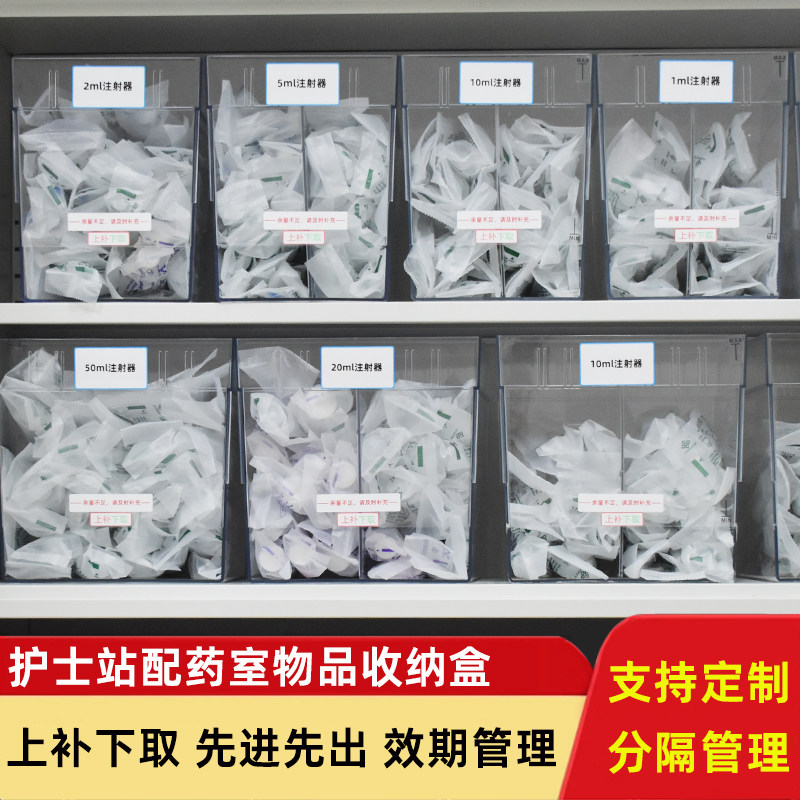 医院用注射器收纳盒先进先出管理 先进先出6S效期医疗收纳筐