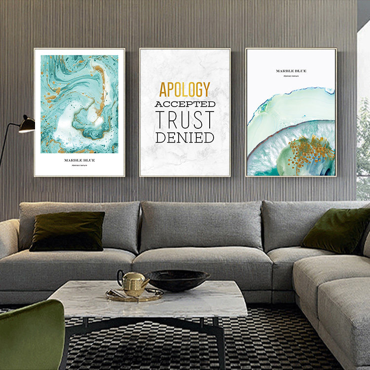 2309 living room decorative painting sofa background wall painting modern mural bedroom Nordic style triptych small fresh