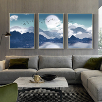 2796 living room decoration painting sofa background wall modern simple atmosphere triple hanging painting Nordic light luxury landscape art