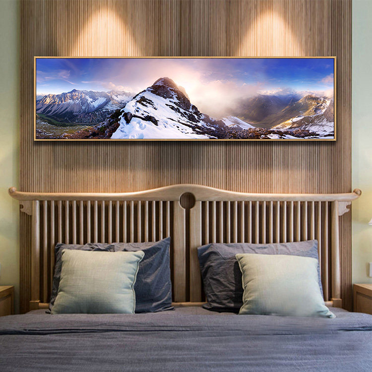 Modern scenery hanging paintings minimalist bedroom Xuanguan with frame painting headboard mural Snow Mountain scenery Living room Dining Hall Decoration Painting