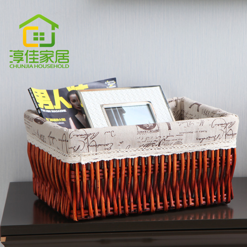 Containing Basket of Rattan Woven Containing Box Willow CONTAINING BASKET RATTAN CHICHE HOME WOVEN CONTAINING BASKET