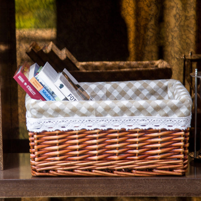 Storage basket rattan storage basket bamboo storage basket wicker storage box Chunjia home desktop storage basket