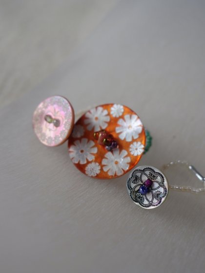 Pupu Original Design Flower Natural Shell Ring Niche Handmade 다재다능한 달콤하고 아름다운 일본 거리 사진