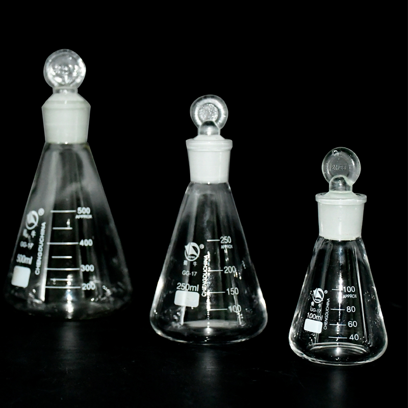 (Shu Bull) 50-250ml 500ml 1000ml with corner triangle flask glass frosted mouth triangle bottle