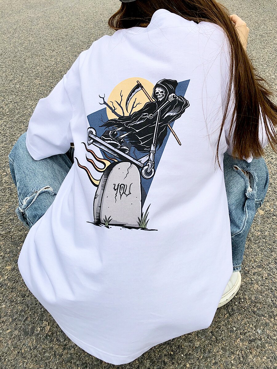 CSD clothes Death and you heavy 240G summer drop shoulder pure cotton short-sleeved T-shirt men and women round neck loose