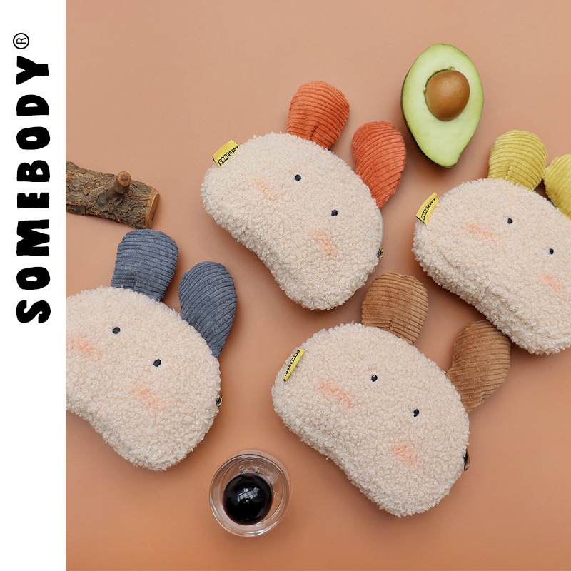 Suede Cloth Zero Wallet Card Bag Woman Mini Cartoon Cute Key Bag Small Wallet Student Cute Rabbit Coin Containing Bag