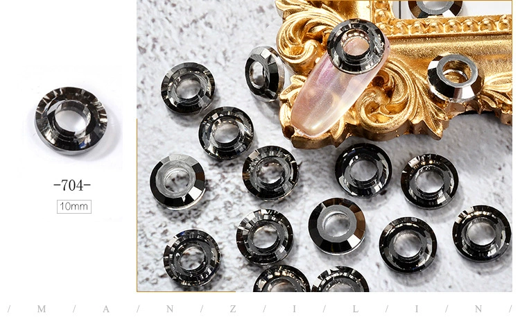 2019 công cụ trang sức móng tay mới màu đỏ với các vòng tròn rỗng thiên thần vòng trang trí rhinestone bộ làm móng