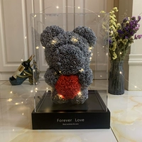 Акриловый стиль подставка для медведя Высококачественная серая + подарочная коробка + лампа 40 см SF Express Бесплатная доставка